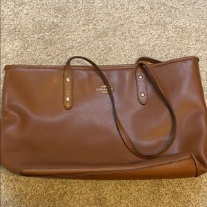 Brown leather Coach purse